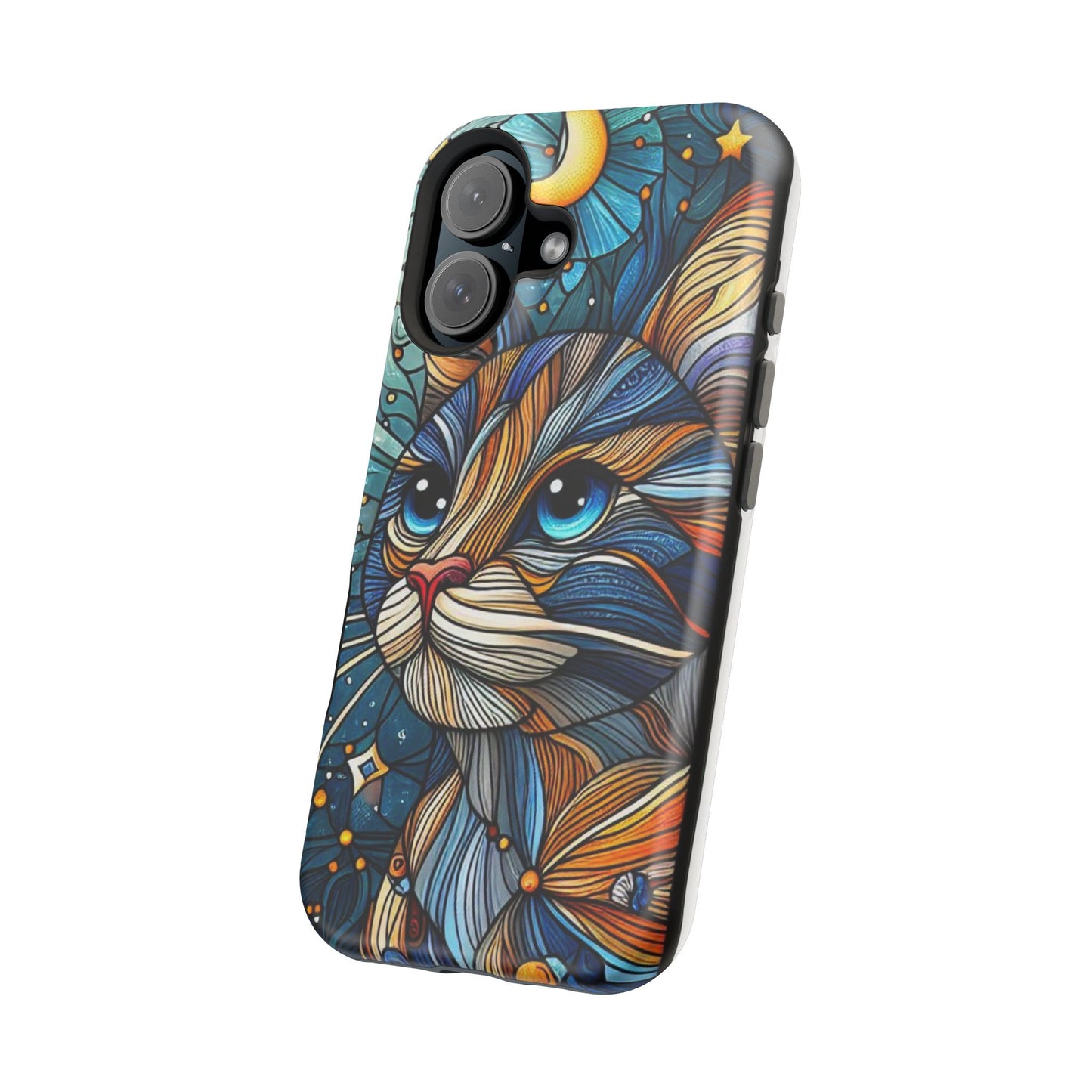 Cat-Stained Glass Magnetic Tough Cases