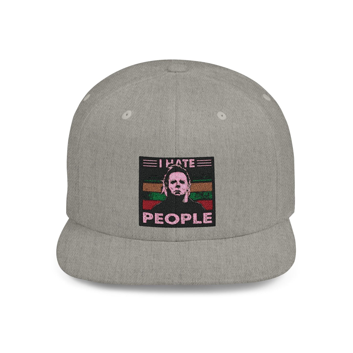 Michael Myers I Hate People Vintage Print Flat Bill Snapback