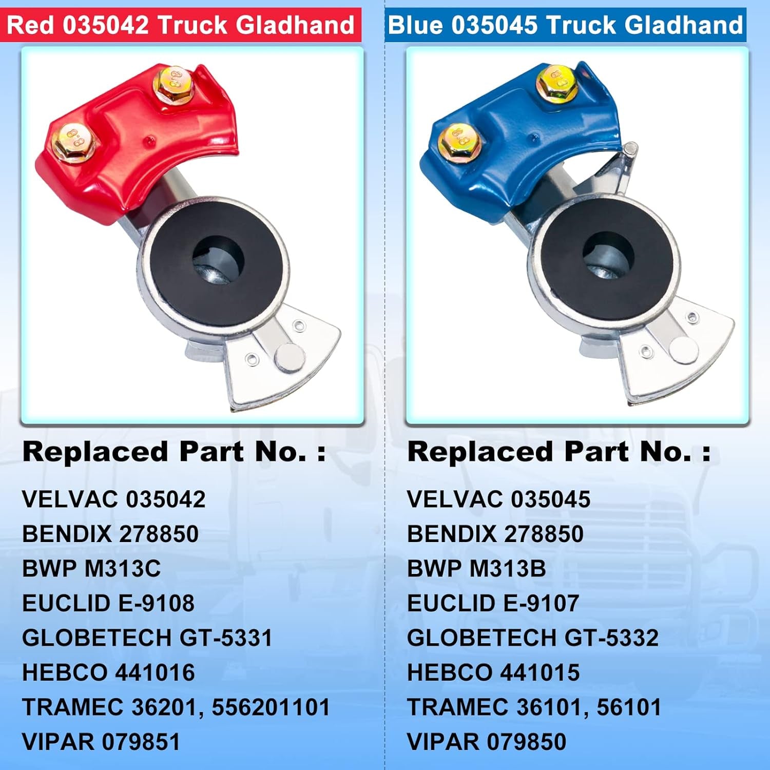 Glad Hand Handles, Air Glad Hand for Semi Trucks and Trailers with Extension Handles, Tractor Glad Hand Grips with Seals for Air Hose Freightliner TRUCK DRIVER