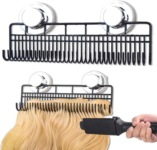 Hair Extension Holder and Hanger Metal Hair Styling Tool and Extension Caddy for Washing, Coloring and Blow-Drying of Weft, Clip-In, Tape-In Hair Extensions(Long Size)