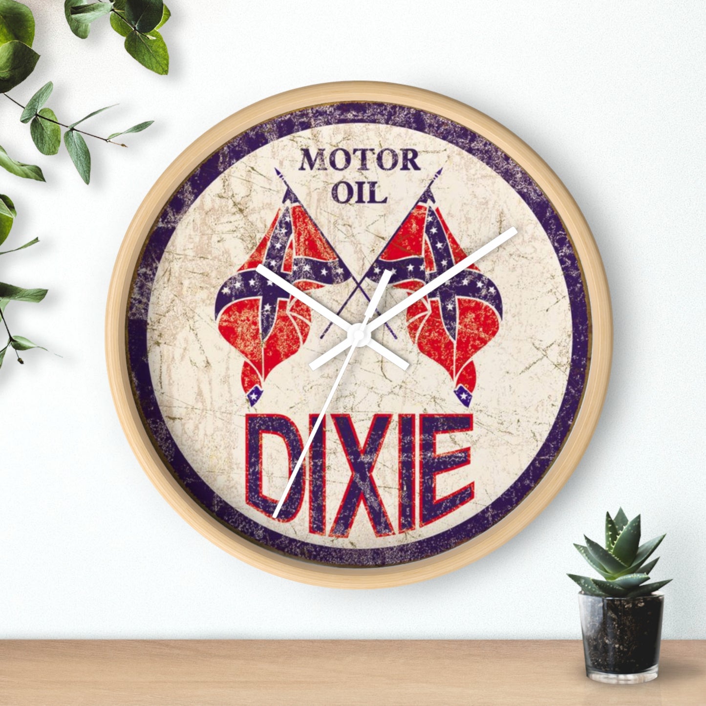 Retro Wall Clock - Dixie Motor Oil Design