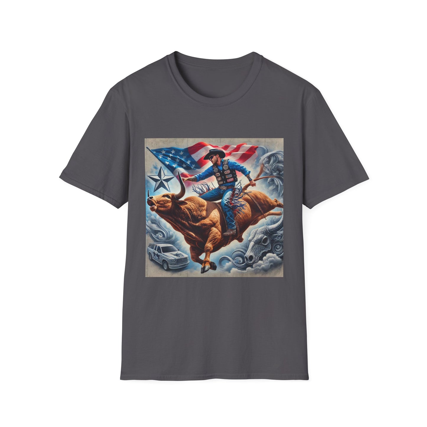 Professional Bull Riders 3D tattoo Unisex Softstyle T-Shirt