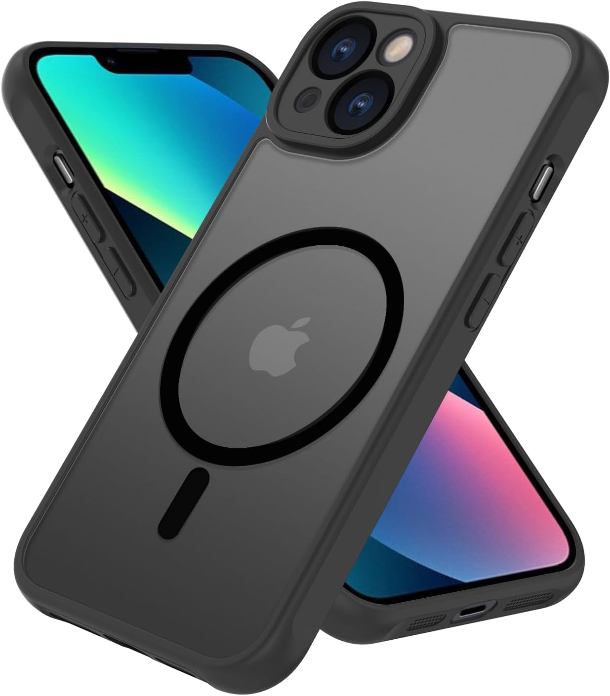 2025 New Magnetic for Iphone 16E Case,Compatible with Magsafe,Military Grade Drop Tested, Shockproof Matte Translucent Hard Back Slim Protective Case.Black Magnetic Circle.
