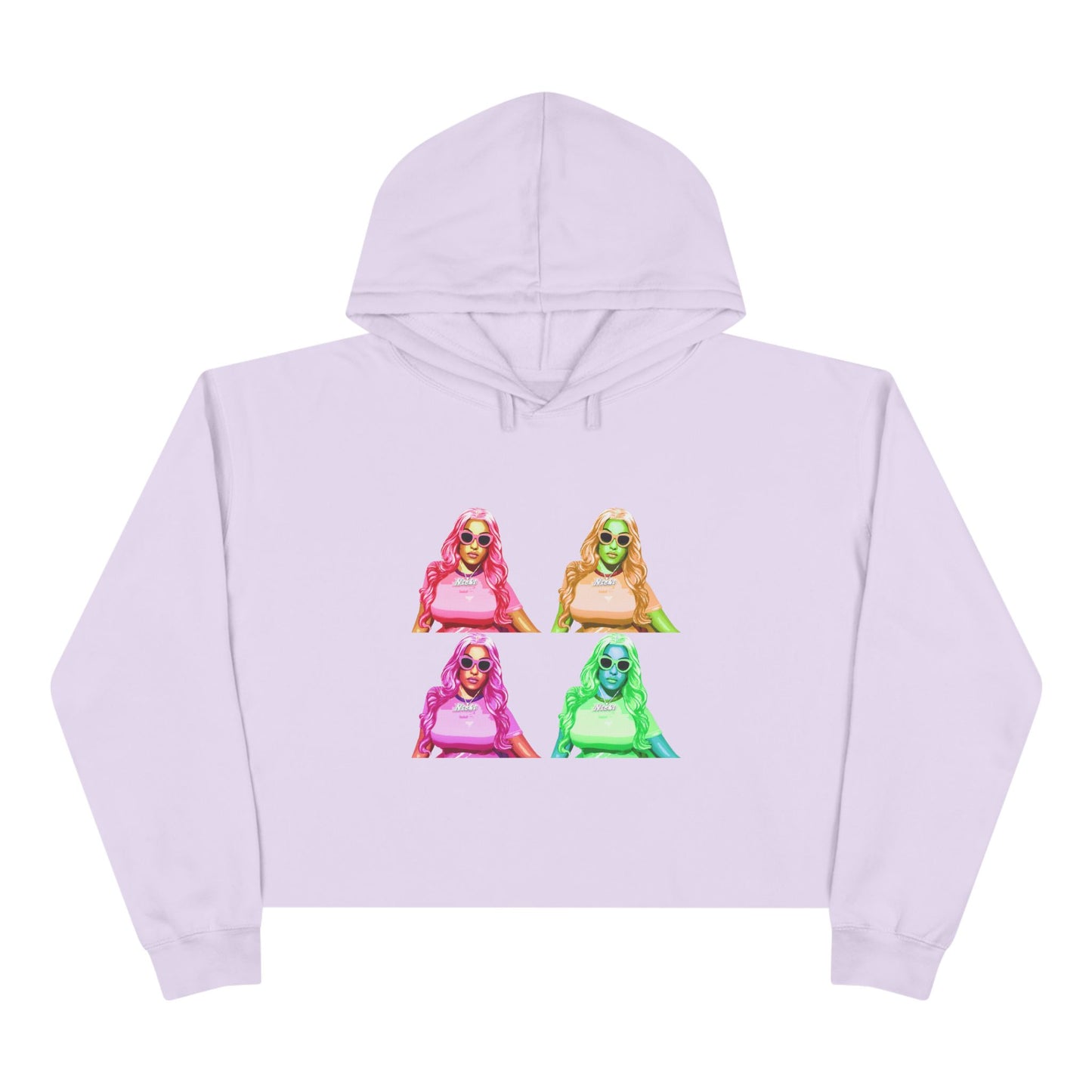 Nicki Minaj HIP HOP Bussin' Boujee CEO Clout Dank Delulu Andy Warhol Style Pop Art Crop Hoodie