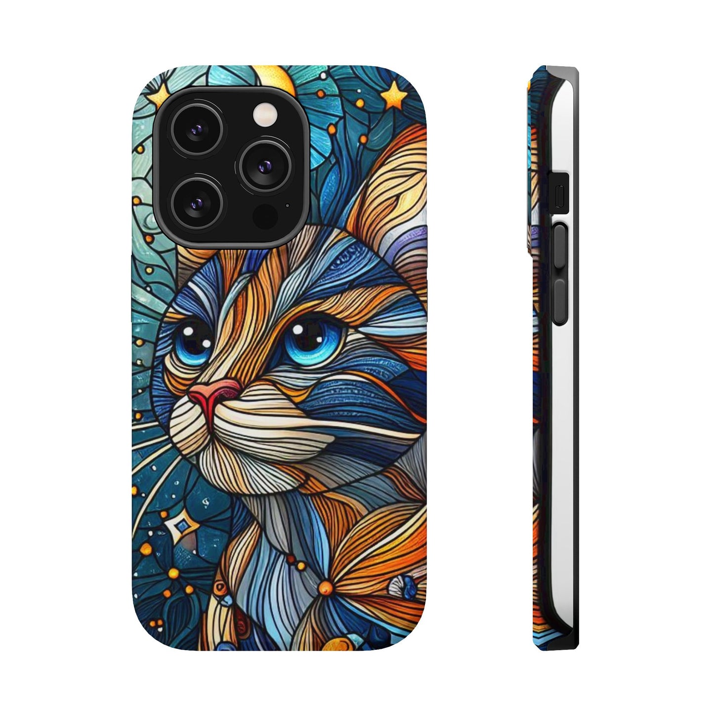Cat-Stained Glass Magnetic Tough Cases