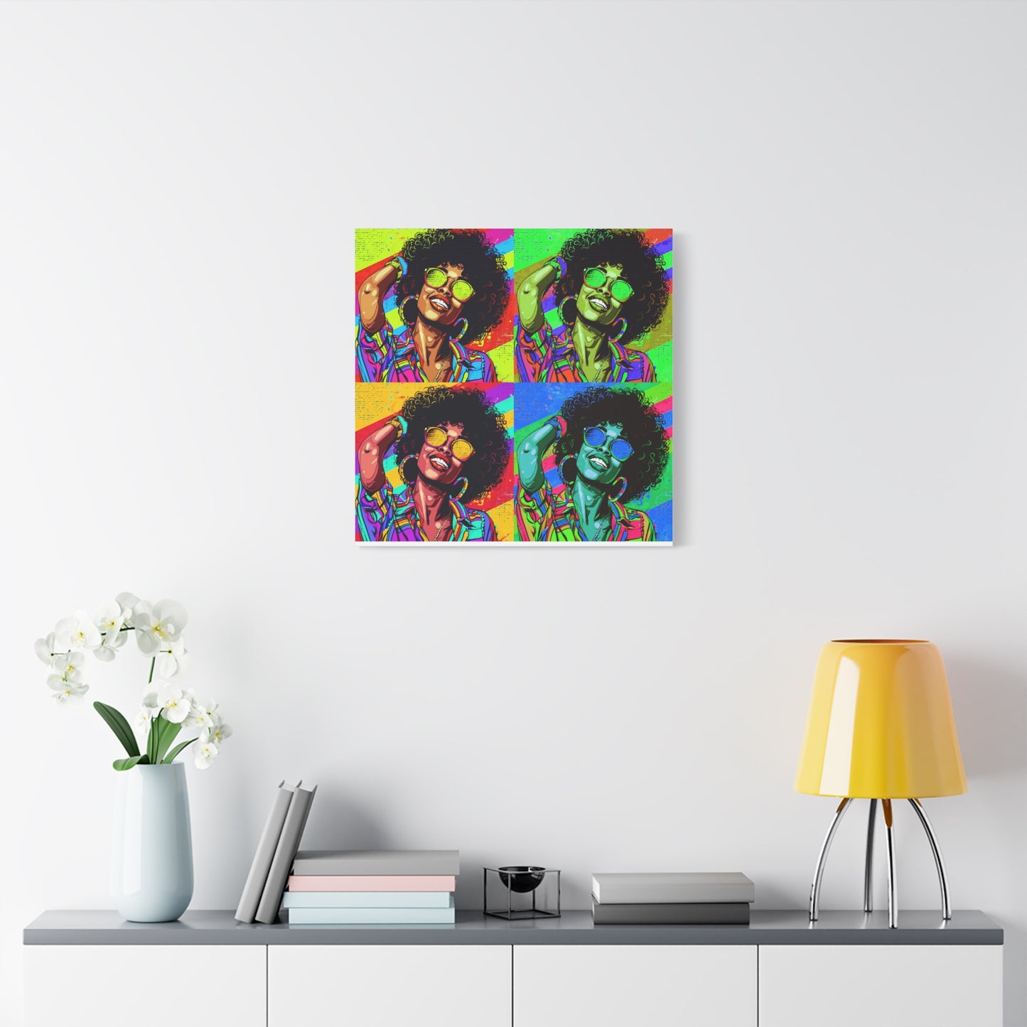 BLACK BEAUTY COLORFULL ANDY WARHOL STYLE Matte Canvas, Stretched, 1.25"