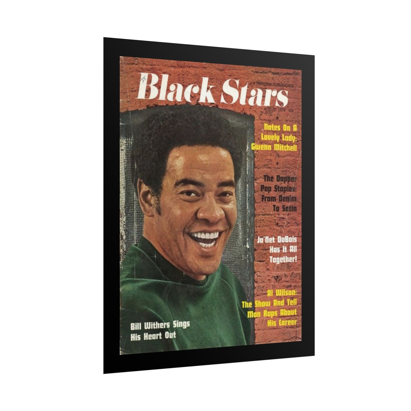 Vintage Music Rolled Posters - Bill Withers, August 1974 Design