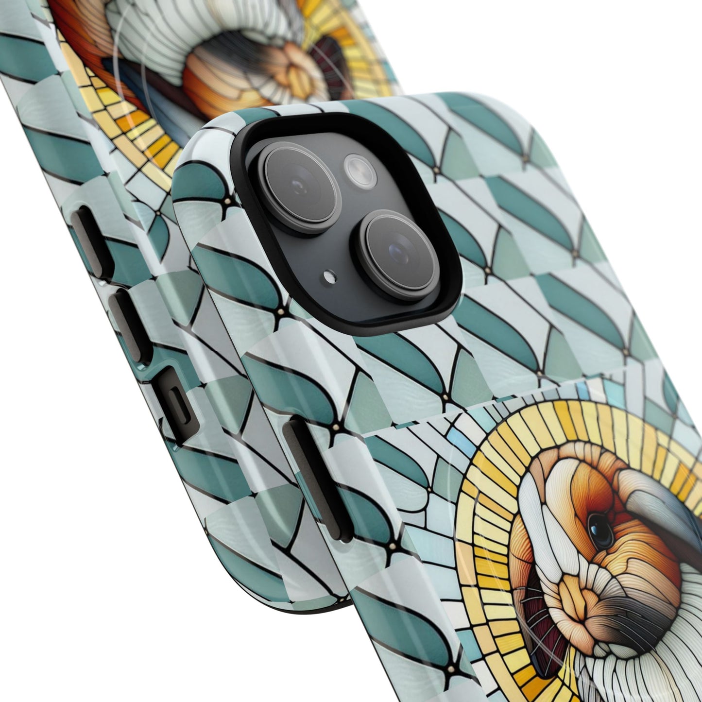 Holland Lop Rabbit Animal Stained Glass Design Tough Magnetic Cases