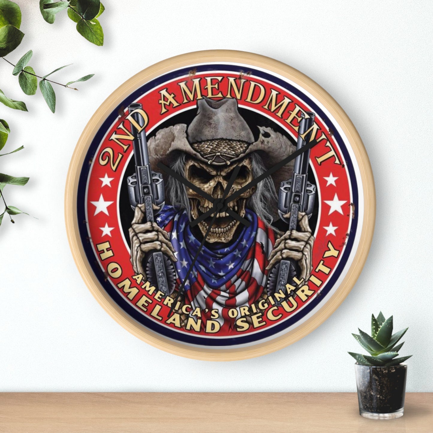 2nd Amendment AMERICA'S ORIGINAL HOMELAND SECURITY Wall Clock