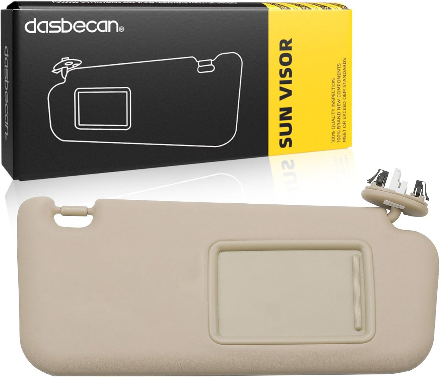 Front Left Driver Side Sun Visor with Vanity Light Compatible with Toyota RAV4 2006-2013 Replaces# 74320-42501-B2 74320-42500-B0 (Gray)