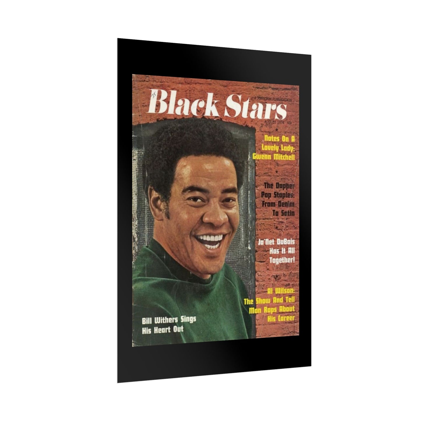 Vintage Music Rolled Posters - Bill Withers, August 1974 Design