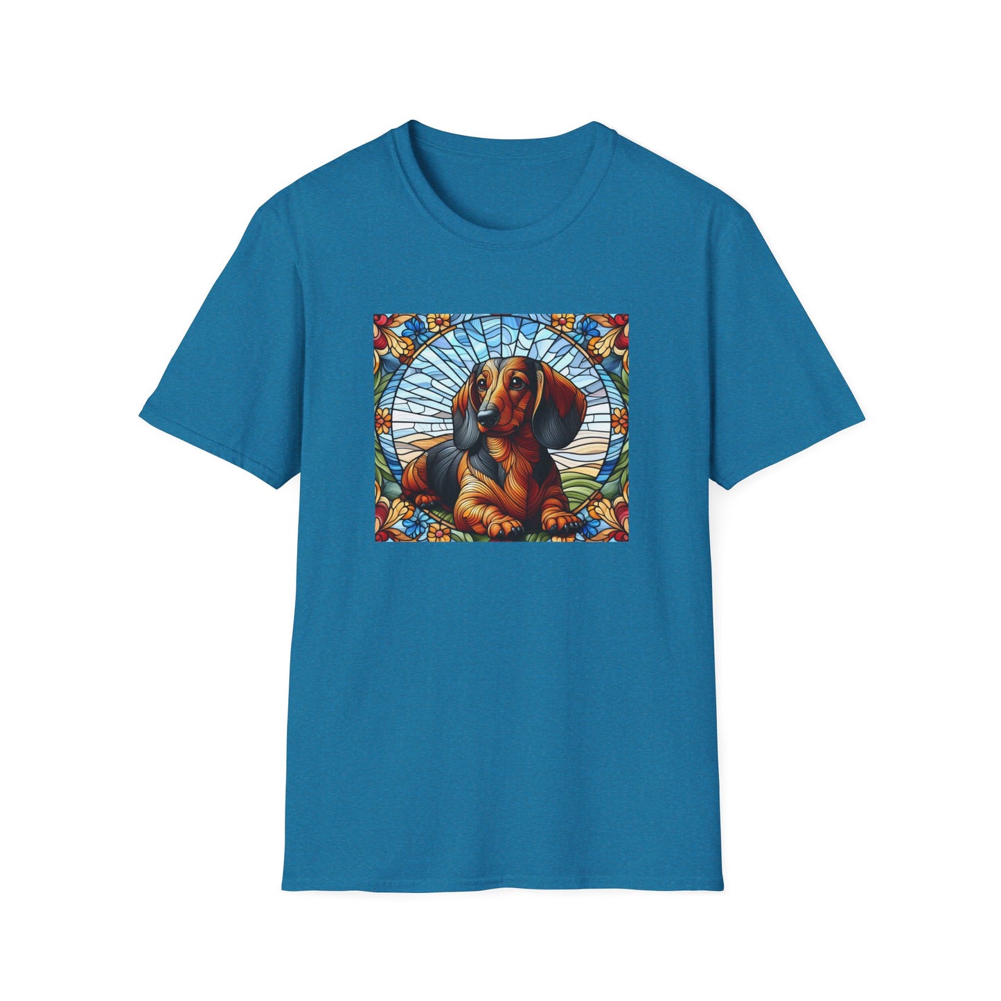Dachshund Stained Glass Unisex Softstyle T-Shirt