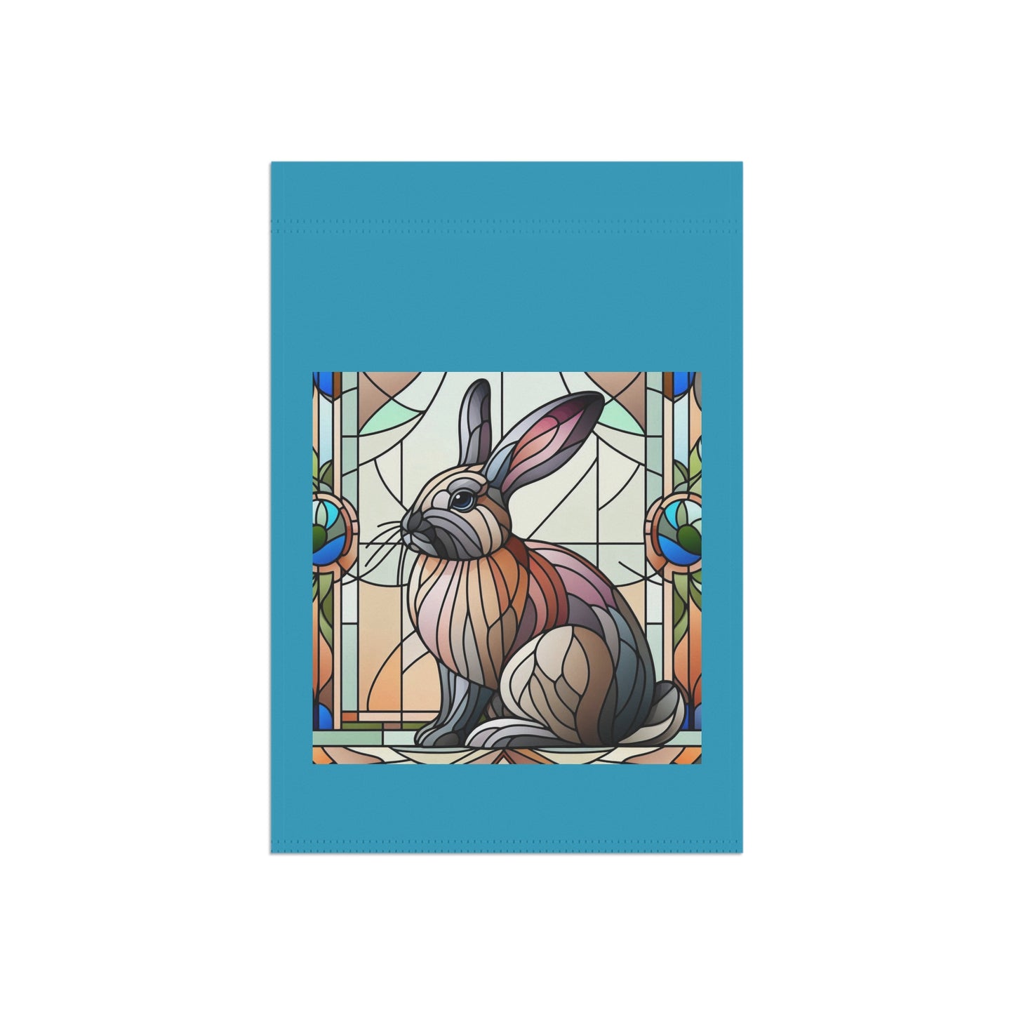 Stained Glass Rabbit Garden Banner - Vibrant Decorative Flag for Home & Garden