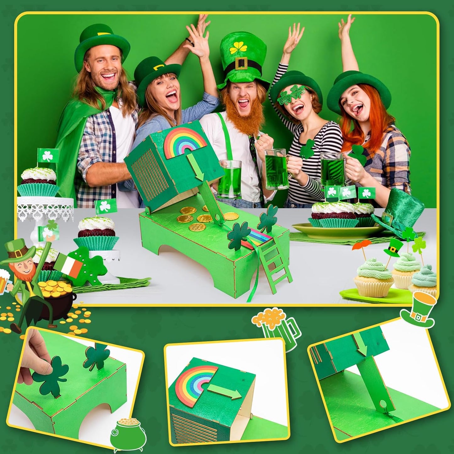St. Patrick'S Day Decorations Leprechaun Trap Kit -St Patrick'S Day DIY Toys -Leprechaun Trap Decorations