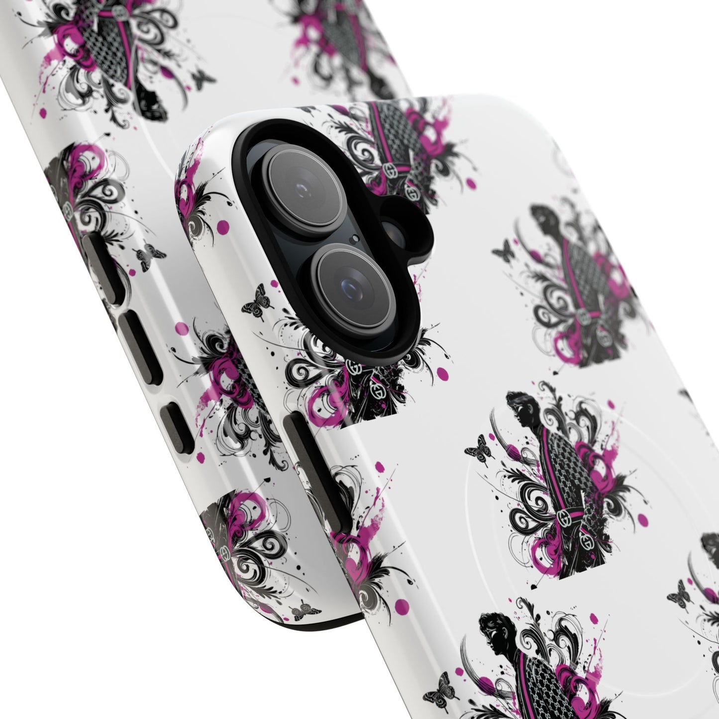 Stylish Tough Magnetic Phone Case with Vibrant Floral Design
