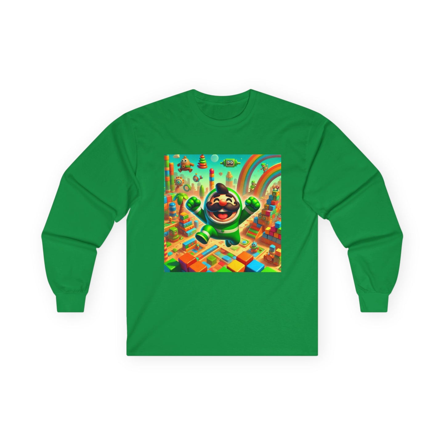 Luigi video game character Unisex Ultra Cotton Long Sleeve Tee Unisex Ultra Cotton Long Sleeve Tee