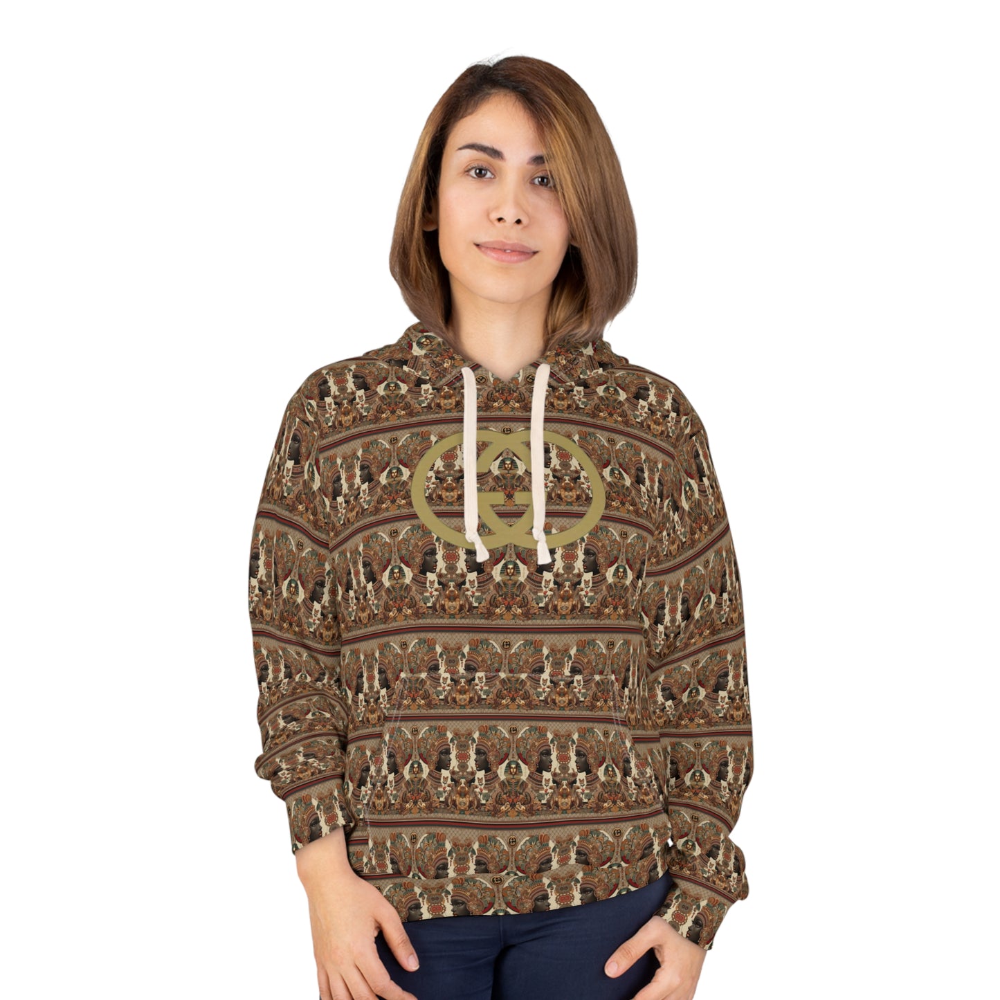 Bohemian Chic Unisex Pullover Hoodie - Abstract Earthy Pattern