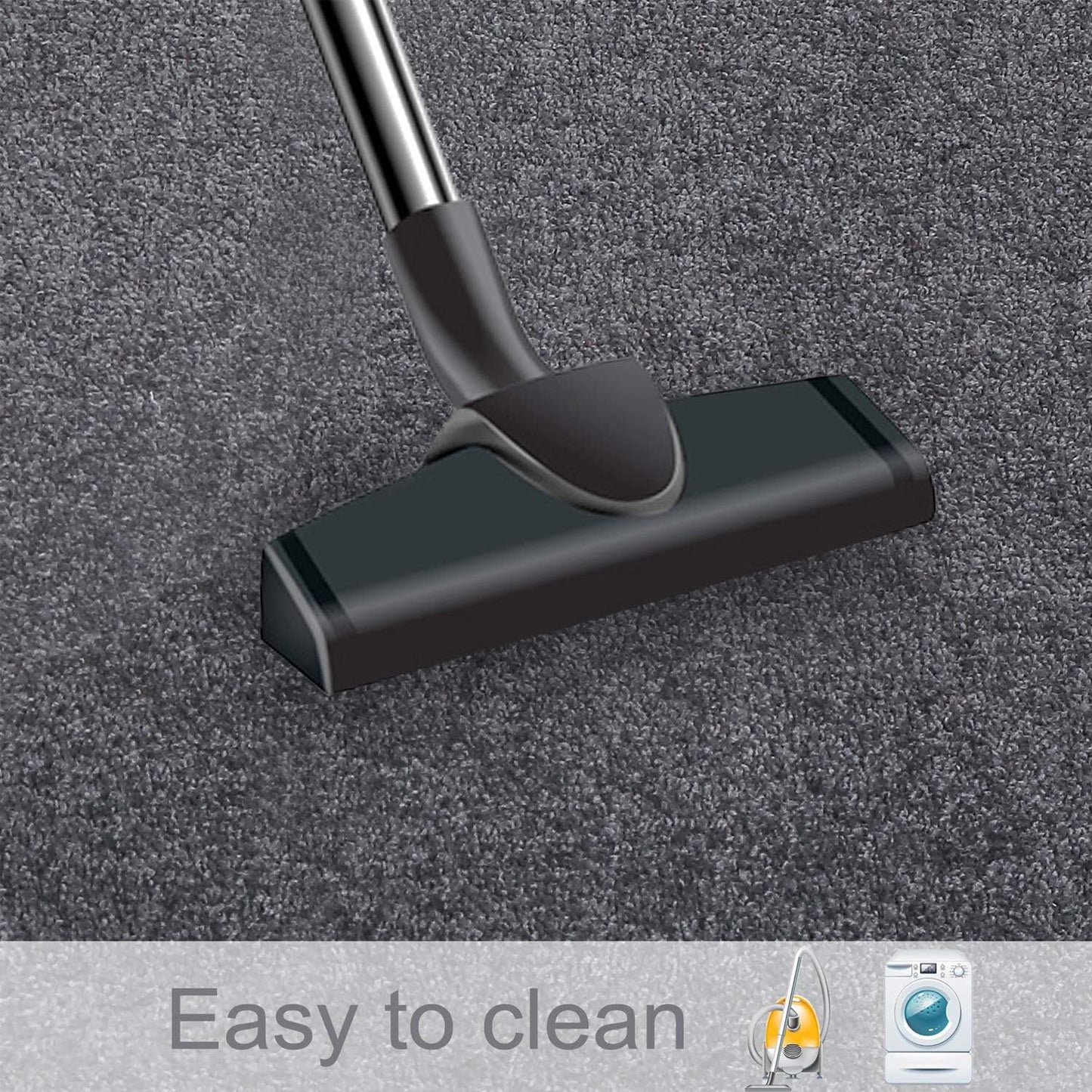 Carpet Stair Tread Landing Mat Tape Free Self Adhesive Non Slip Skid Resistant Indoor Doormat Area Rug Floor Mat for Kitchen Bathroom Workstations Washable 2' X 3' (Gray)