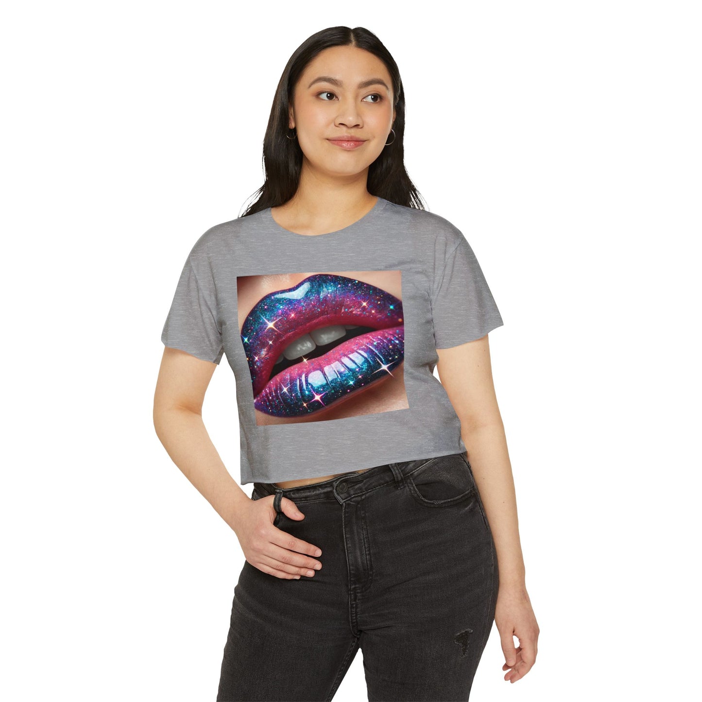 GALAXY LIP GLOSS Women's Festival Crop Top