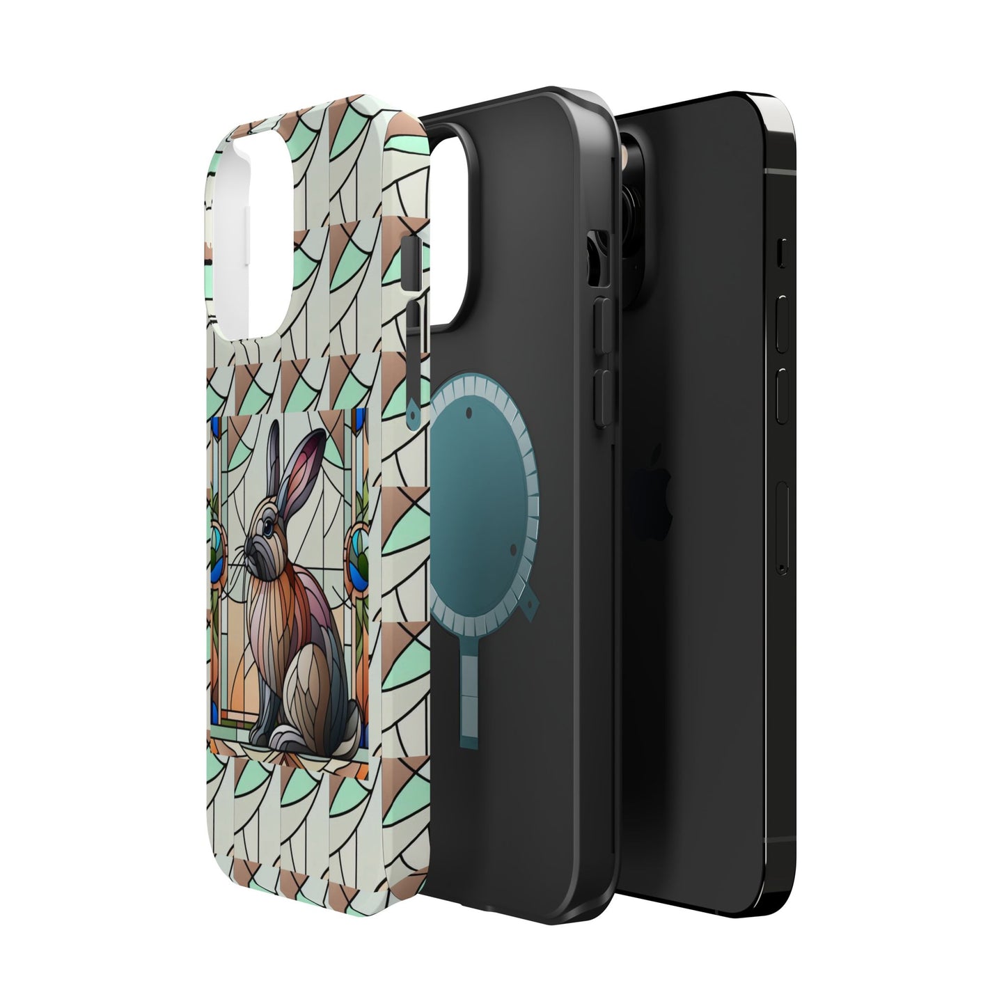 Flemish Giant Rabbit Animal Stained Glass Design Magnetic Tough Cases