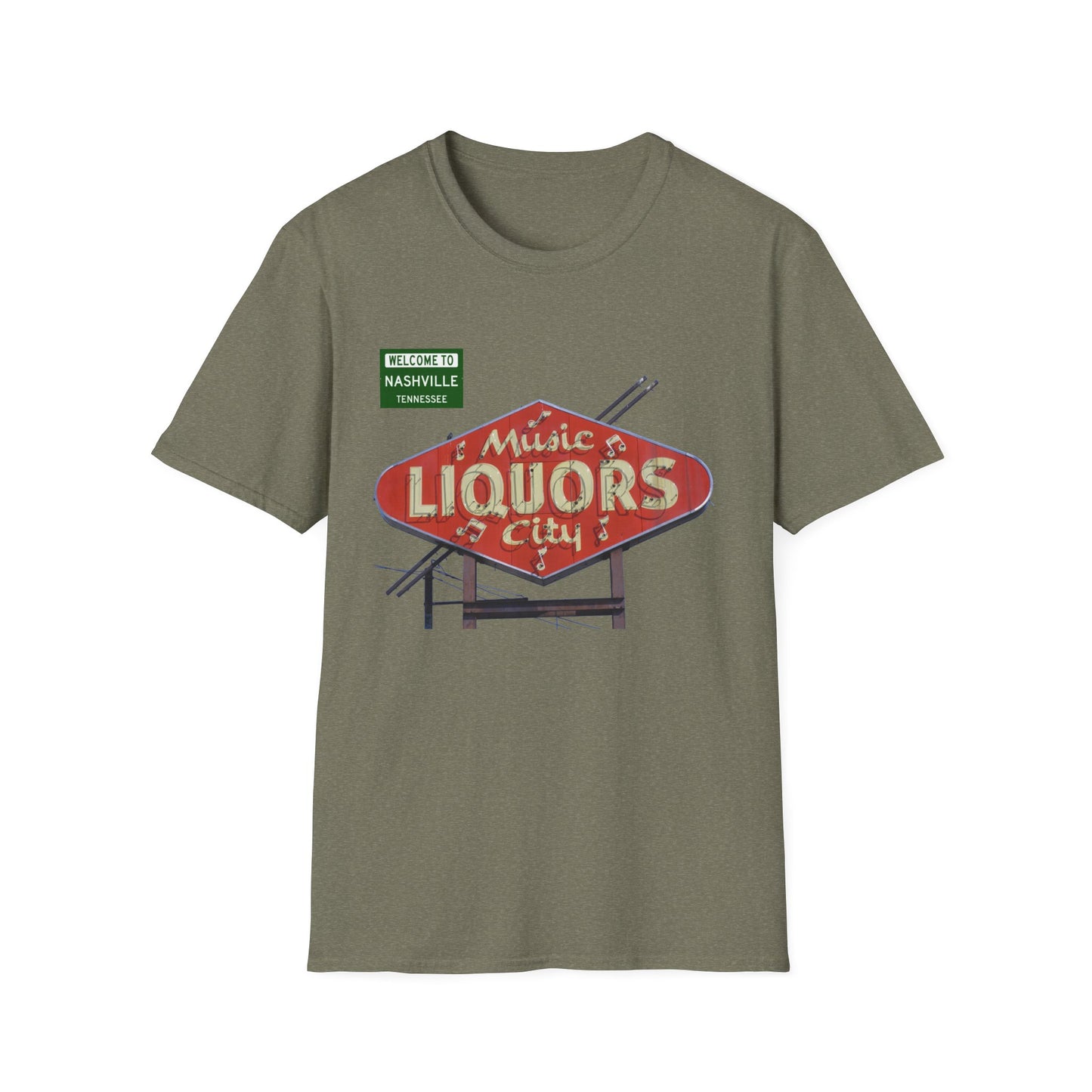 RETRO VINTAGE Music City Liquors [gone] Nashville, TN Unisex Softstyle T-Shirt