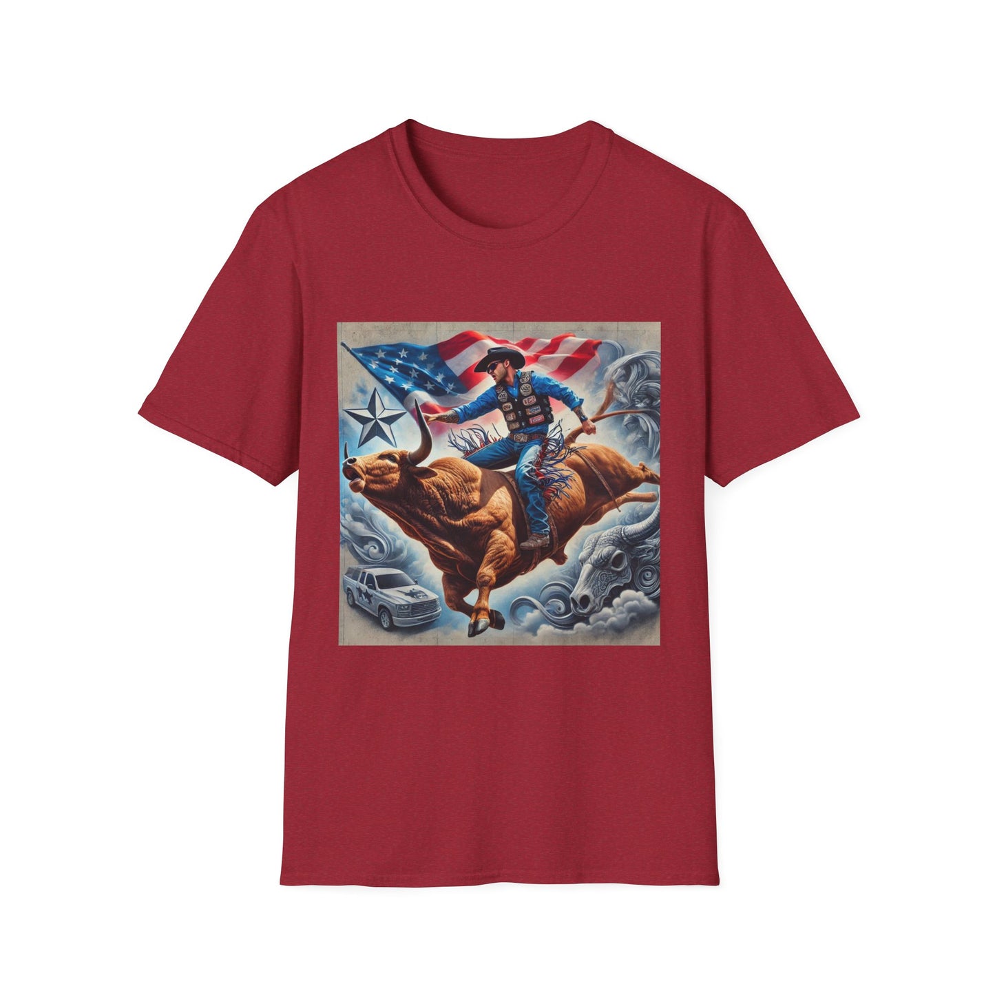 Professional Bull Riders 3D tattoo Unisex Softstyle T-Shirt