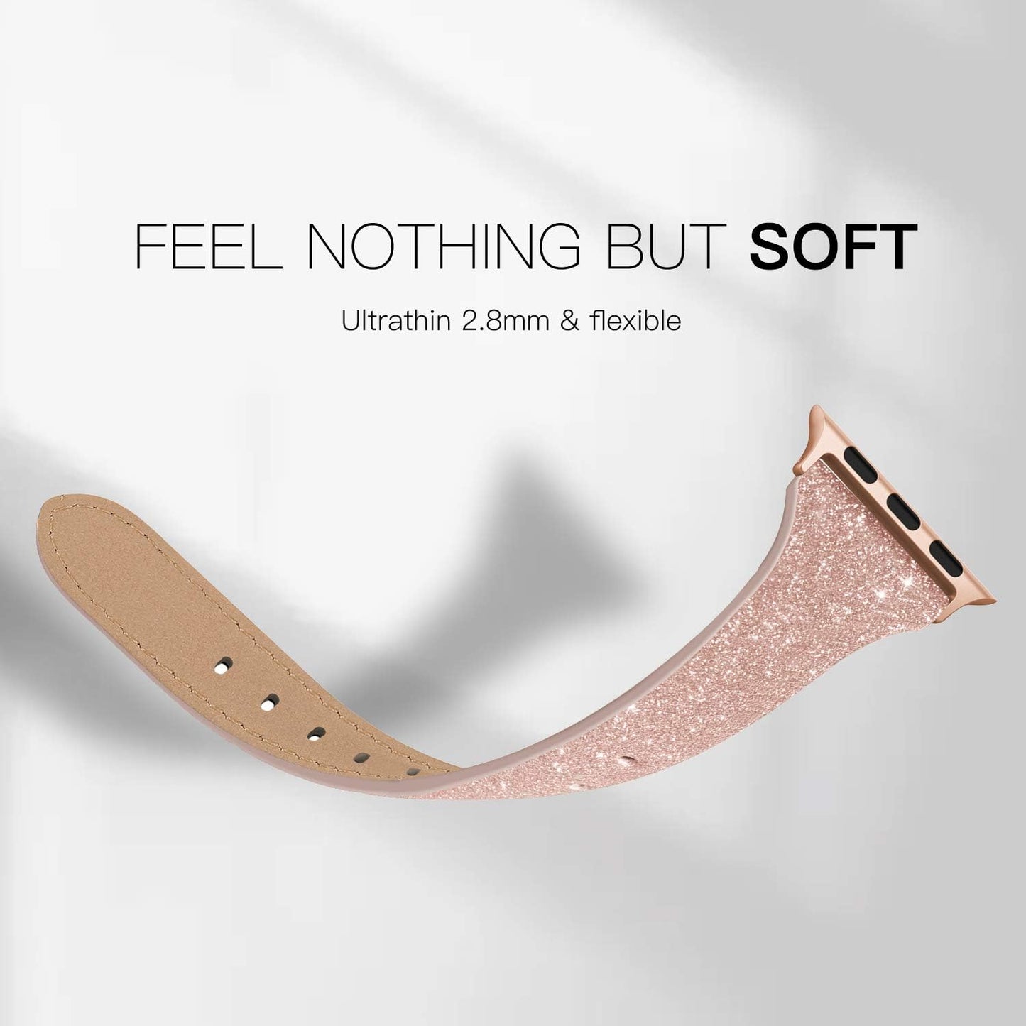 Leather Bands Compatible with Apple Watch 38Mm 40Mm 41Mm Band Women, Slim Thin Genuine Leather Band Compatible for Iwatch Apple Watch Series 7, 6, 5, 4, 3, 2, 1, SE, Sport & Edition Women