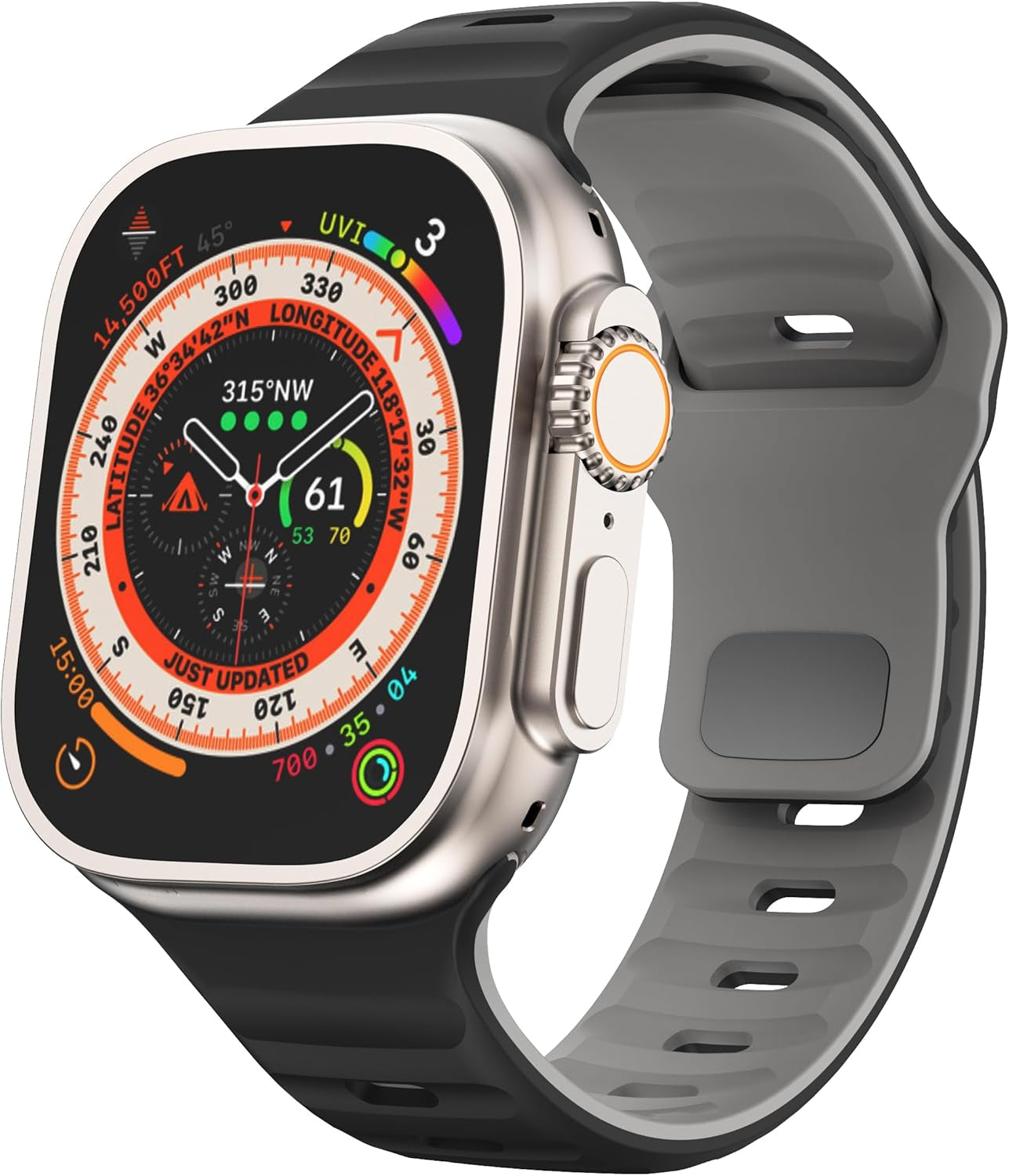 Sport Bands Compatible with Apple Watch Ultra 2 Band/Apple Watch Band 49Mm 45Mm 44Mm 42Mm for Women Men, Soft Silicone Wristbands Daily Waterproof Replacement Strap for Iwatch Series 9 8 7 6 5 4 SE