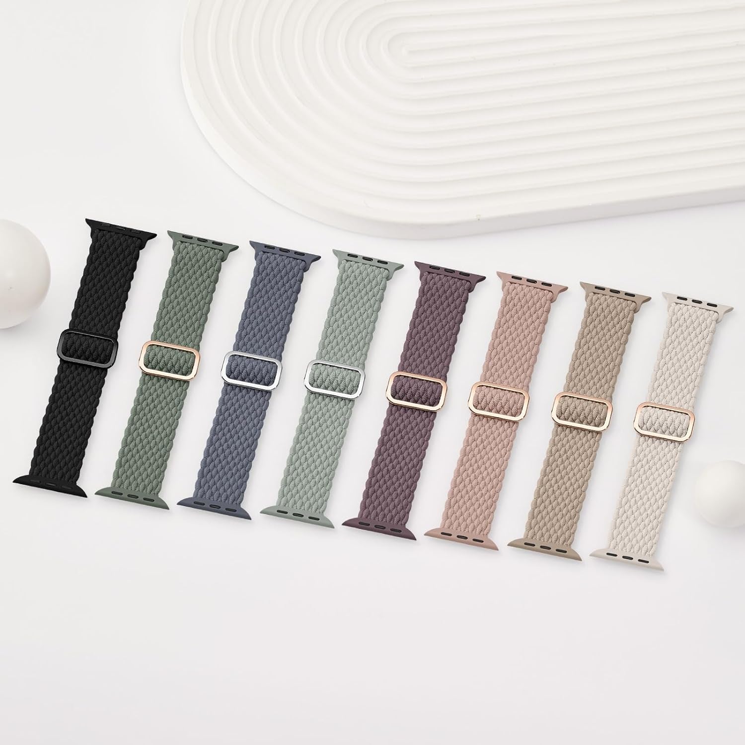Braided Stretchy Solo Loop Compatible for Apple Watch Band 38Mm 40Mm 41Mm 42Mm 44Mm 45Mm 46Mm 49Mm for Women Men, Nylon Elastic Straps Wristbands for Iwatch Series 10 9 8 7 6 SE 5 4 3 2 Ultra Ultra 2