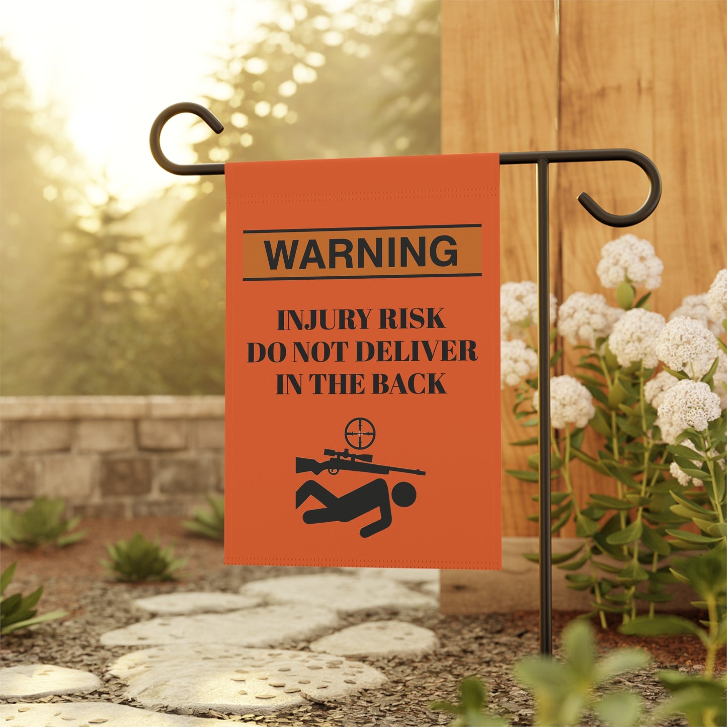 Warning Garden Banner - Injury Risk Do Not Deliver in the Back