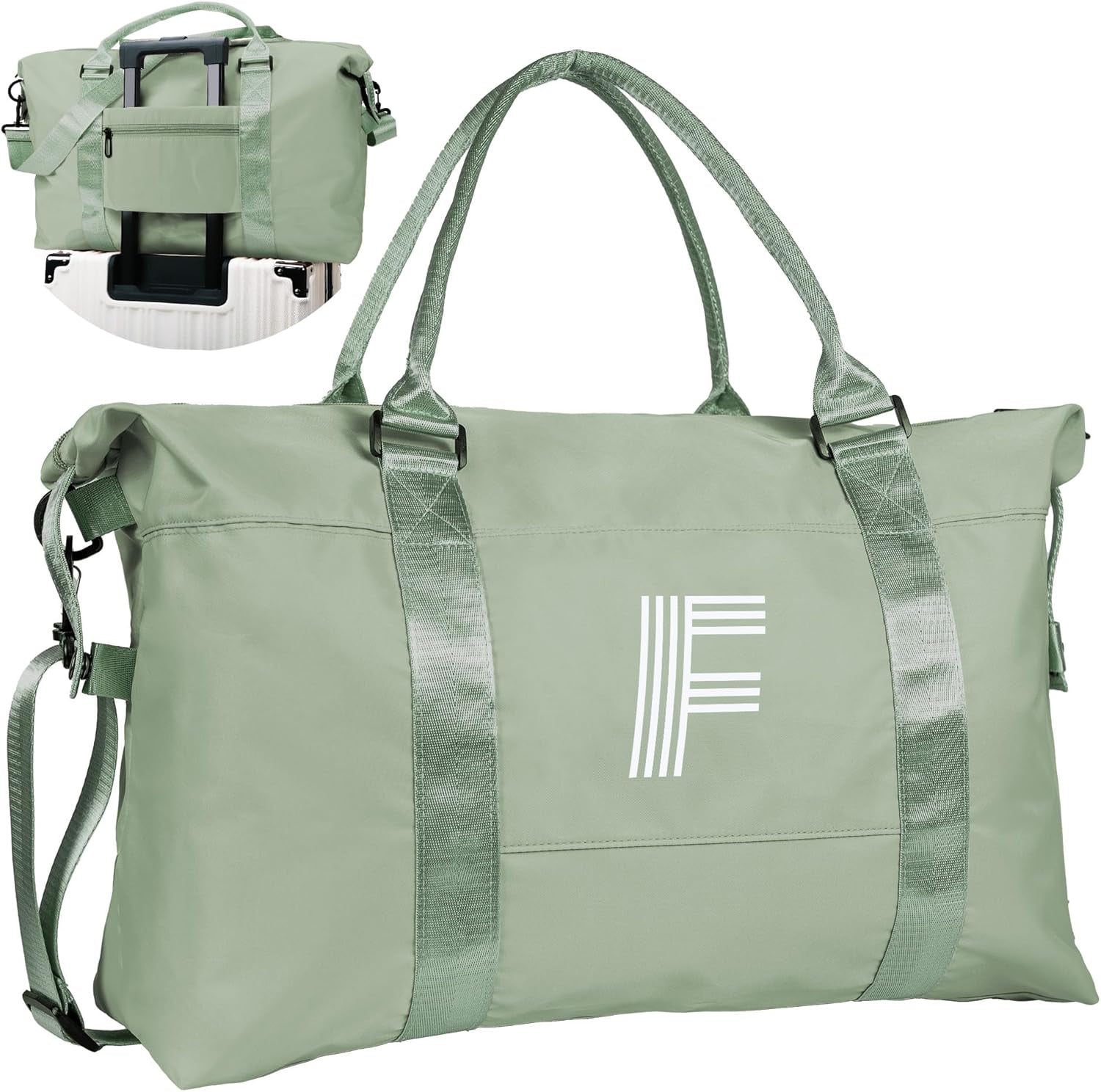 Bridesmaid Gifts, Teacher Appreciation Gift, Initial Travel Duffel Bag, Kids Duffel Bag,Personalized Weekender Bag, Birthday Gifts for Women Gifts for Teen Girls (Letter S)