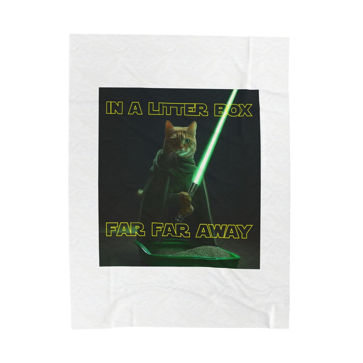 STAR WARS CAT IN A LITTER BOX FAR FAR AWAY Velveteen Plush Blanket