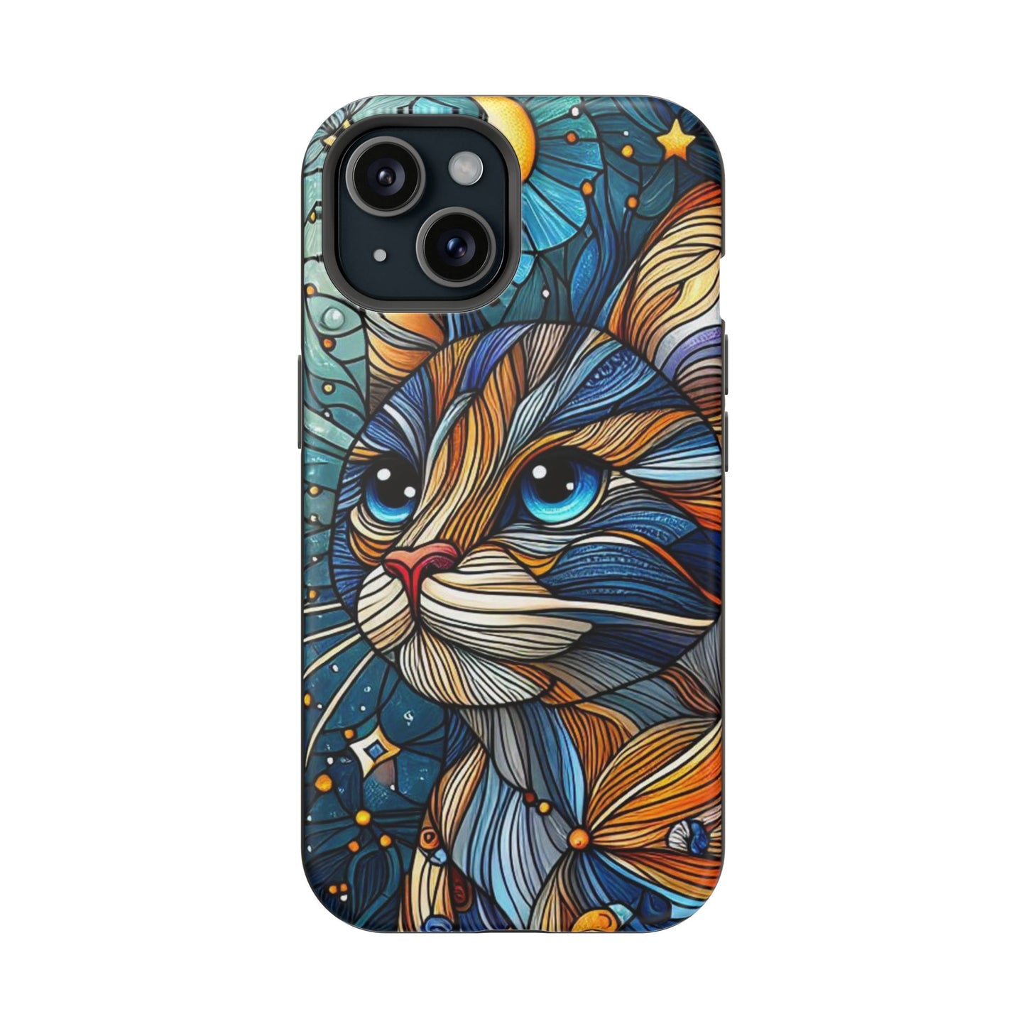 Cat-Stained Glass Magnetic Tough Cases