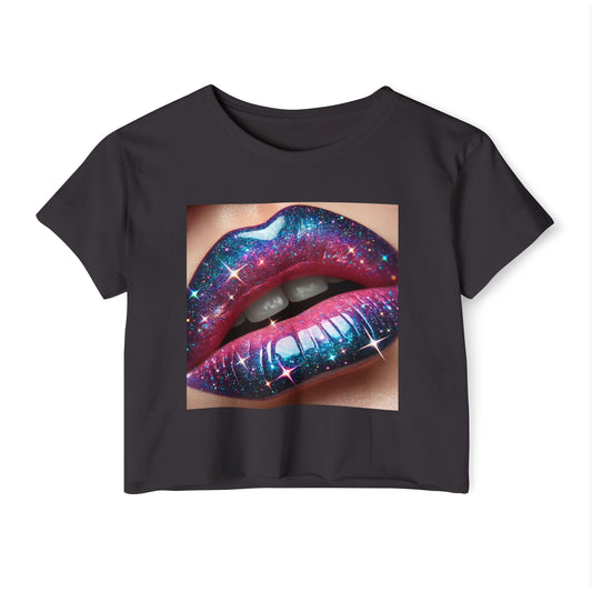 GALAXY LIP GLOSS Women's Festival Crop Top
