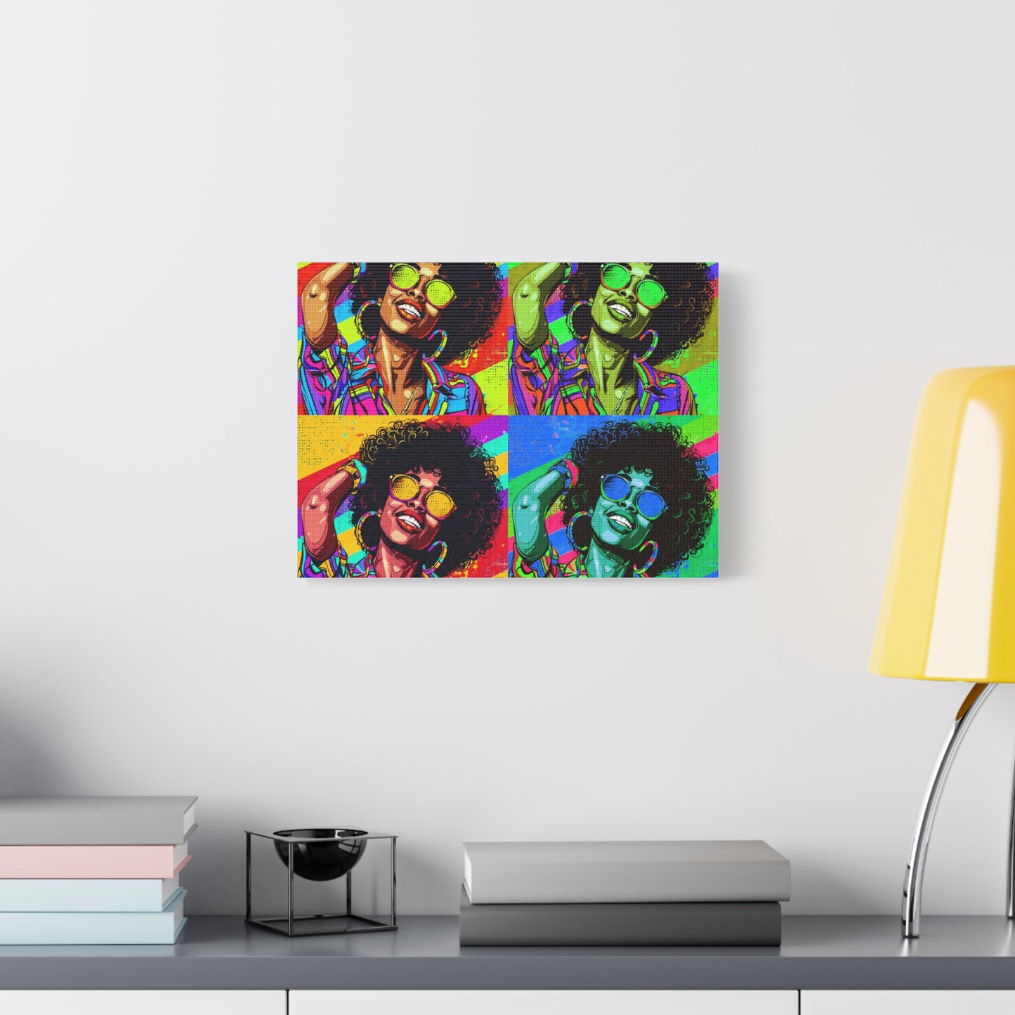 BLACK BEAUTY COLORFULL ANDY WARHOL STYLE Matte Canvas, Stretched, 1.25"