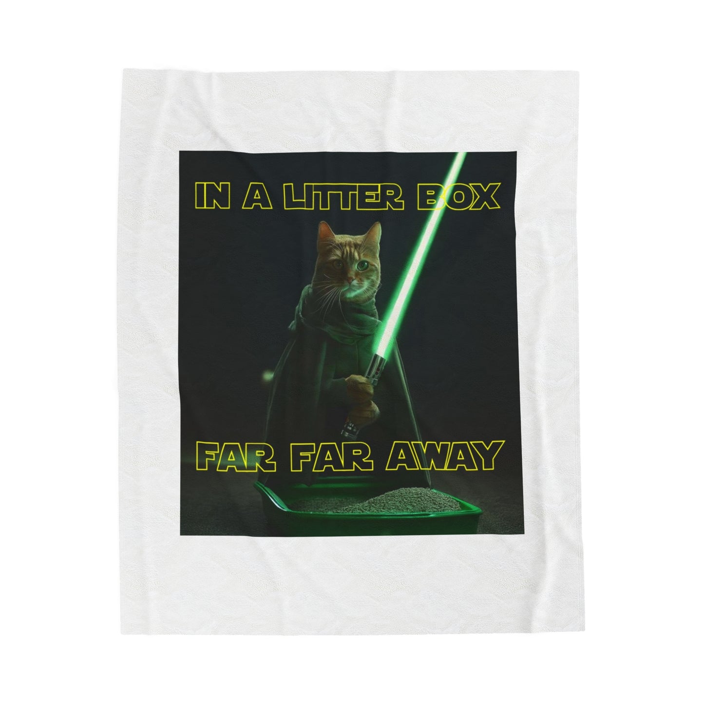 STAR WARS CAT IN A LITTER BOX FAR FAR AWAY Velveteen Plush Blanket