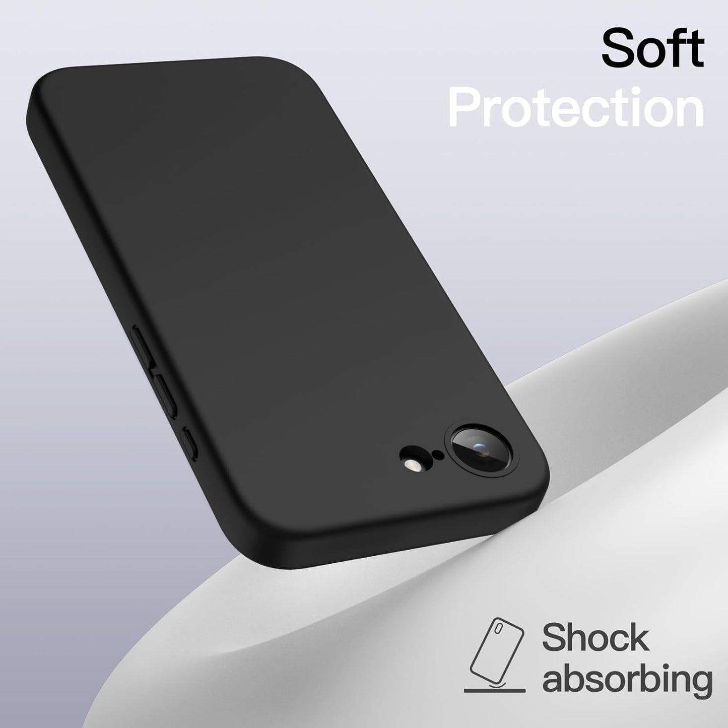 Liquid Silicone Case for Iphone 16E 6.1-Inch 2025, Silky Soft Touch Full-Body Protective Phone Case, Anti-Scratch Shockproof Cover with Microfiber Lining (Black) TRUCK DRIVER