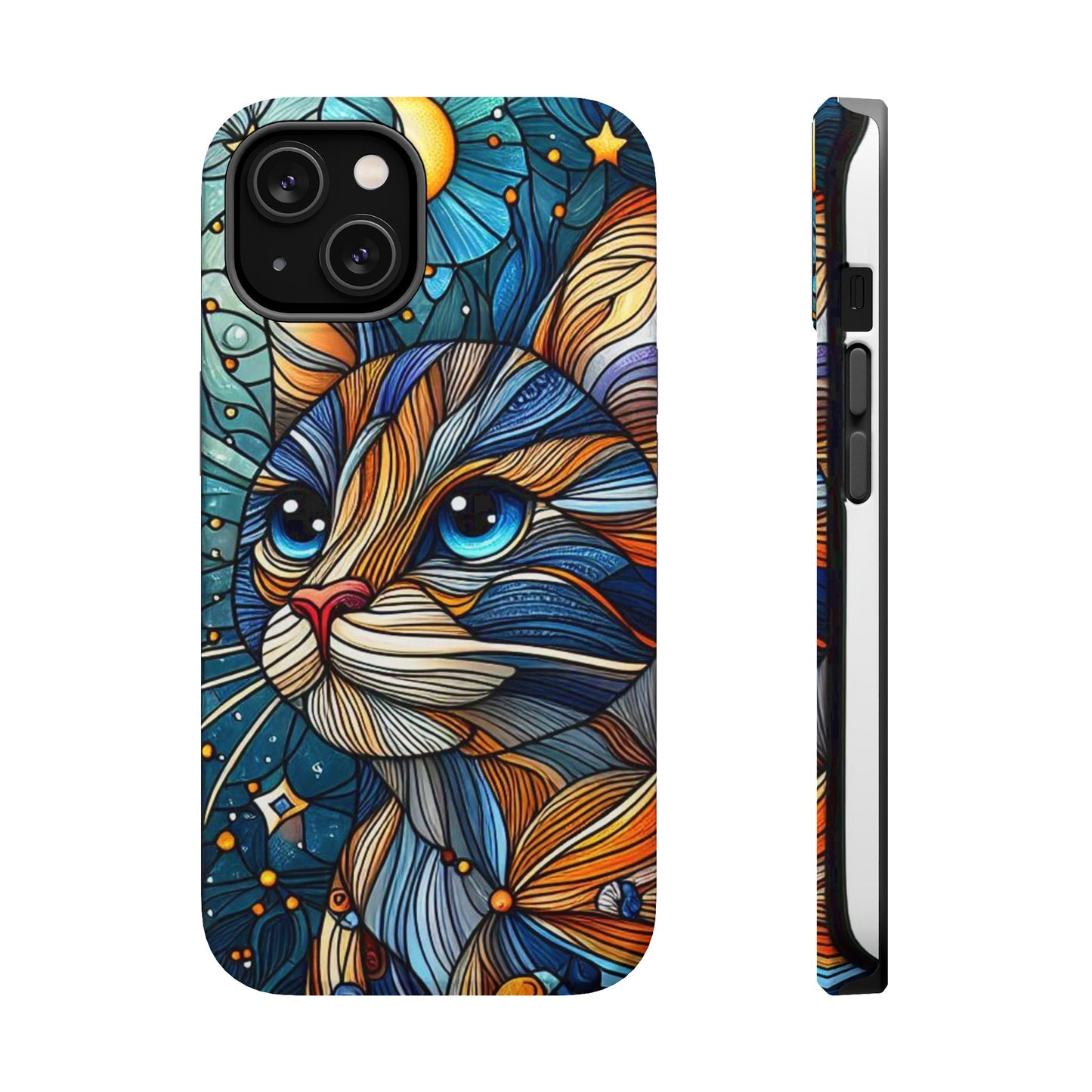 Cat-Stained Glass Magnetic Tough Cases