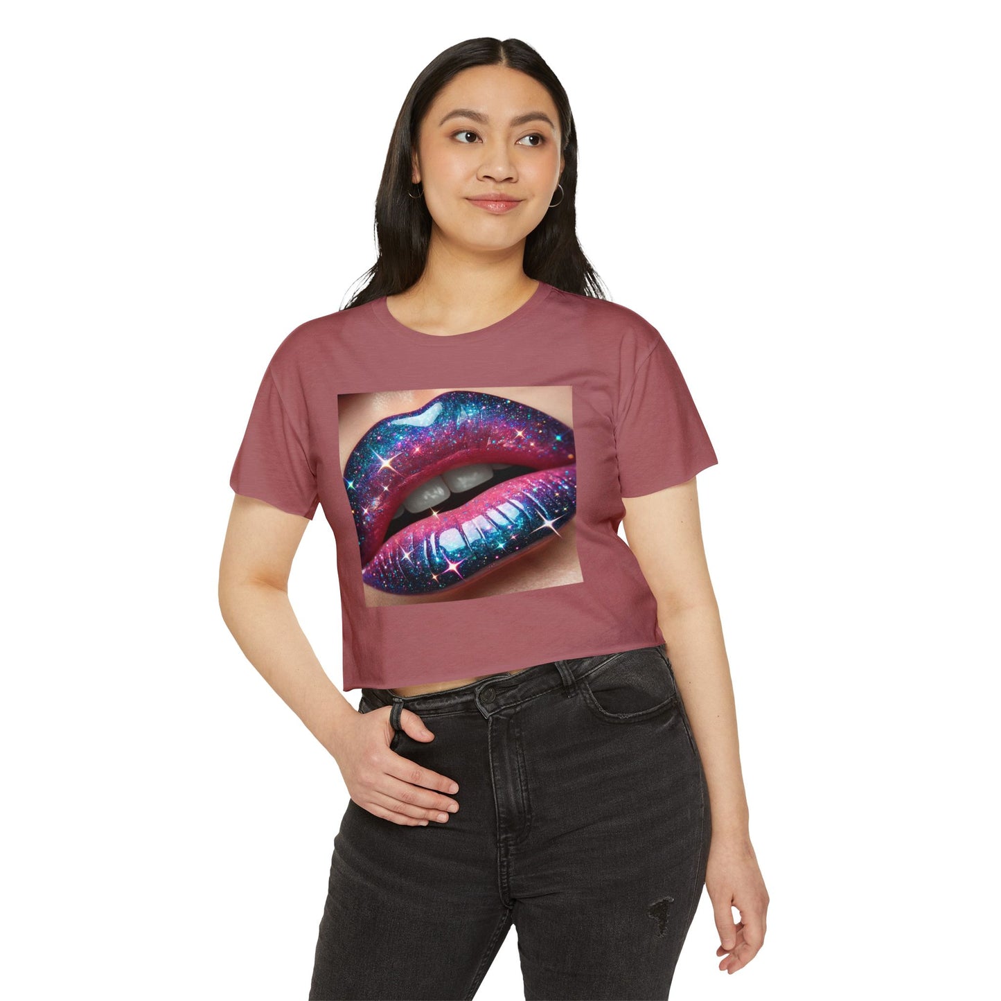 GALAXY LIP GLOSS Women's Festival Crop Top
