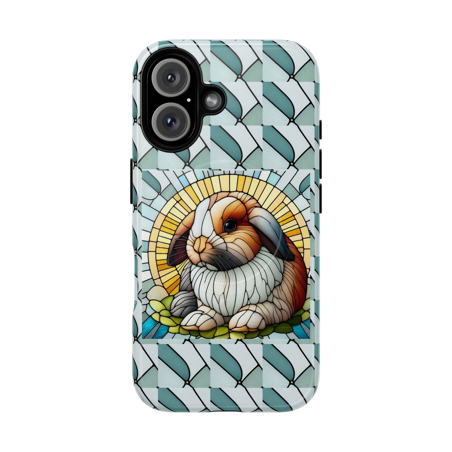 Holland Lop Rabbit Animal Stained Glass Design Tough Magnetic Cases