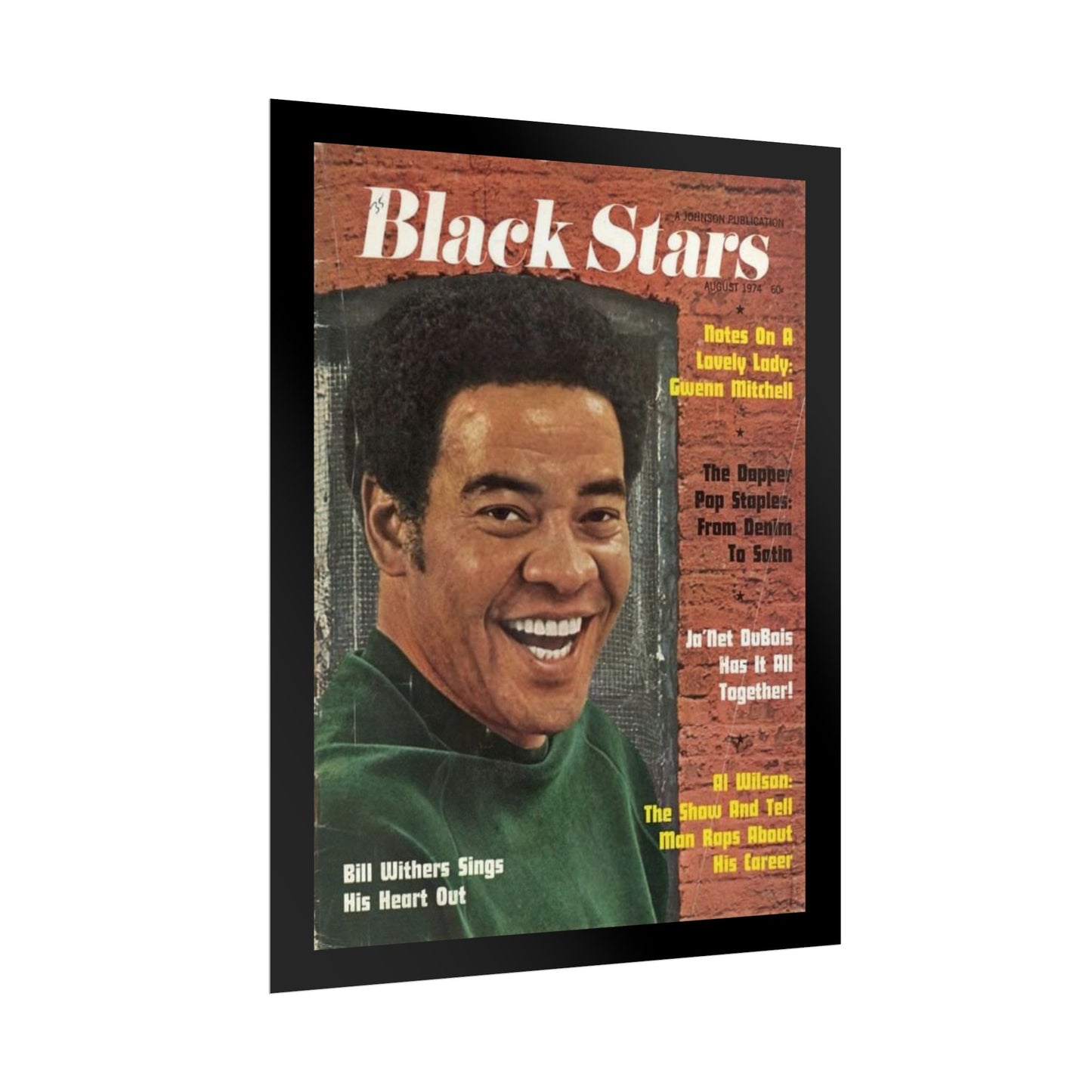 Vintage Music Rolled Posters - Bill Withers, August 1974 Design