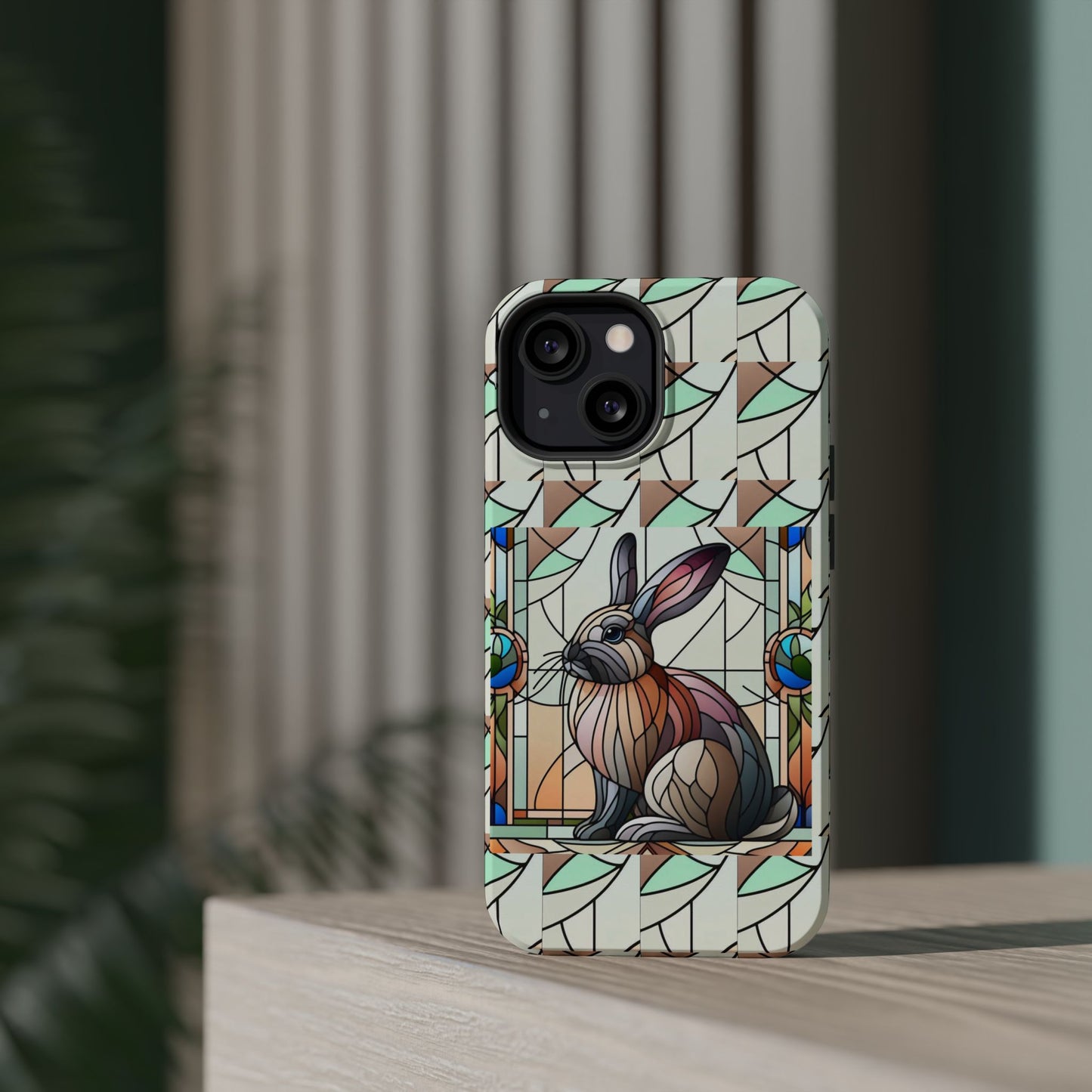 Flemish Giant Rabbit Animal Stained Glass Design Magnetic Tough Cases