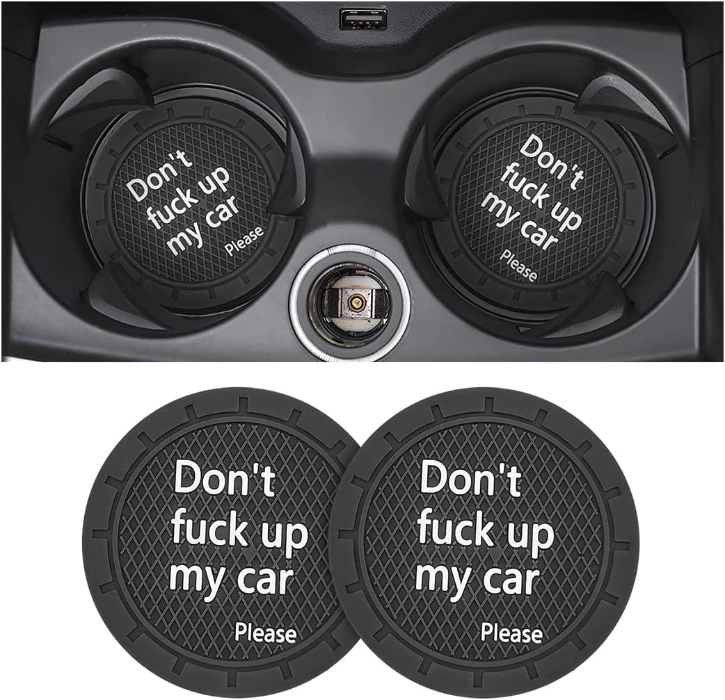 2 Pack Car Cup Holder Coasters, 2.75 Inch Non-Slip PVC Insert Cup Coaster, Anti-Scratch Auto Cup Mats for Women Men, Vehicle Interior Accessories Universal for Car, SUV, Truck (D Blue/2Pcs) TRUCK DRIVER