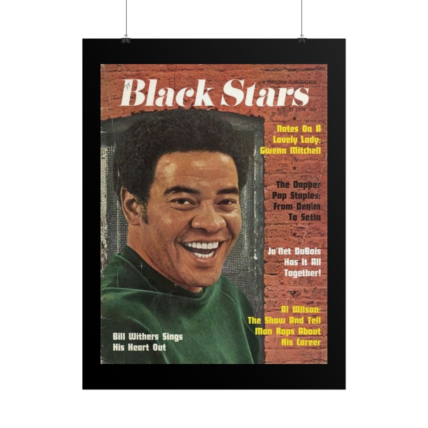 Vintage Music Rolled Posters - Bill Withers, August 1974 Design