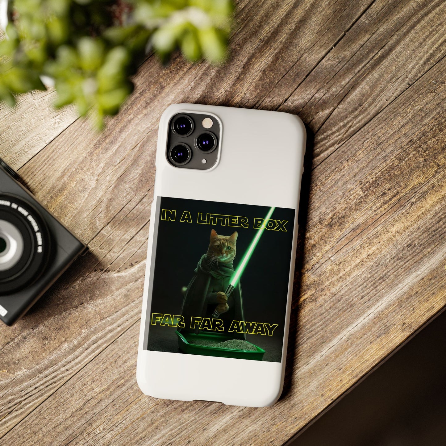 STAR WARS CAT IN A LITTER BOX FAR FAR AWAY  Slim Phone Cases