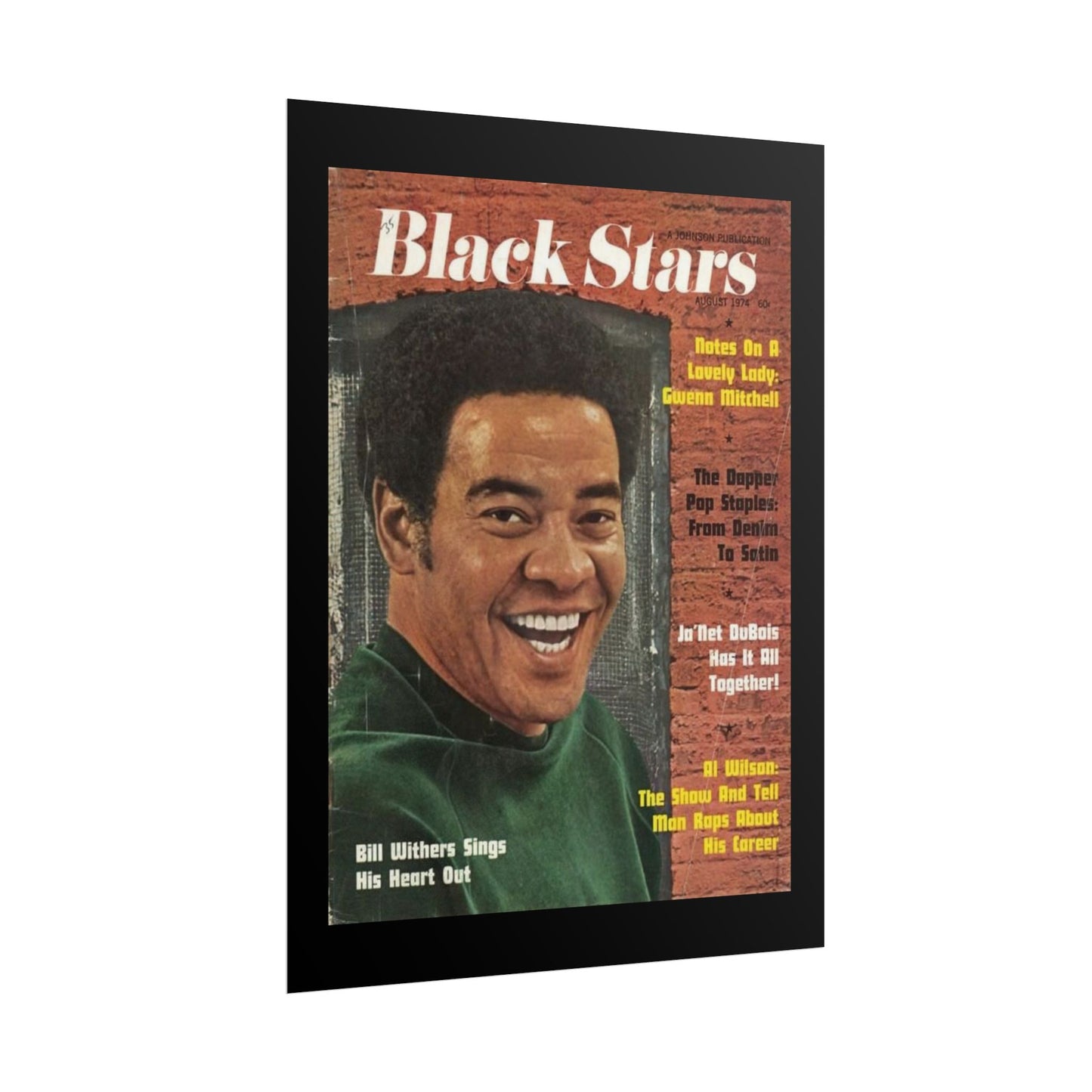 Vintage Music Rolled Posters - Bill Withers, August 1974 Design