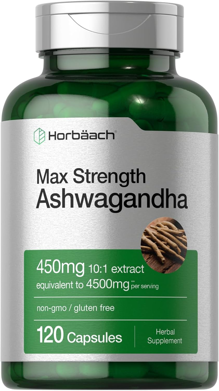 Ashwagandha Supplement | Max Strength | 120 Capsules | Non-Gmo, Gluten Free TLBH