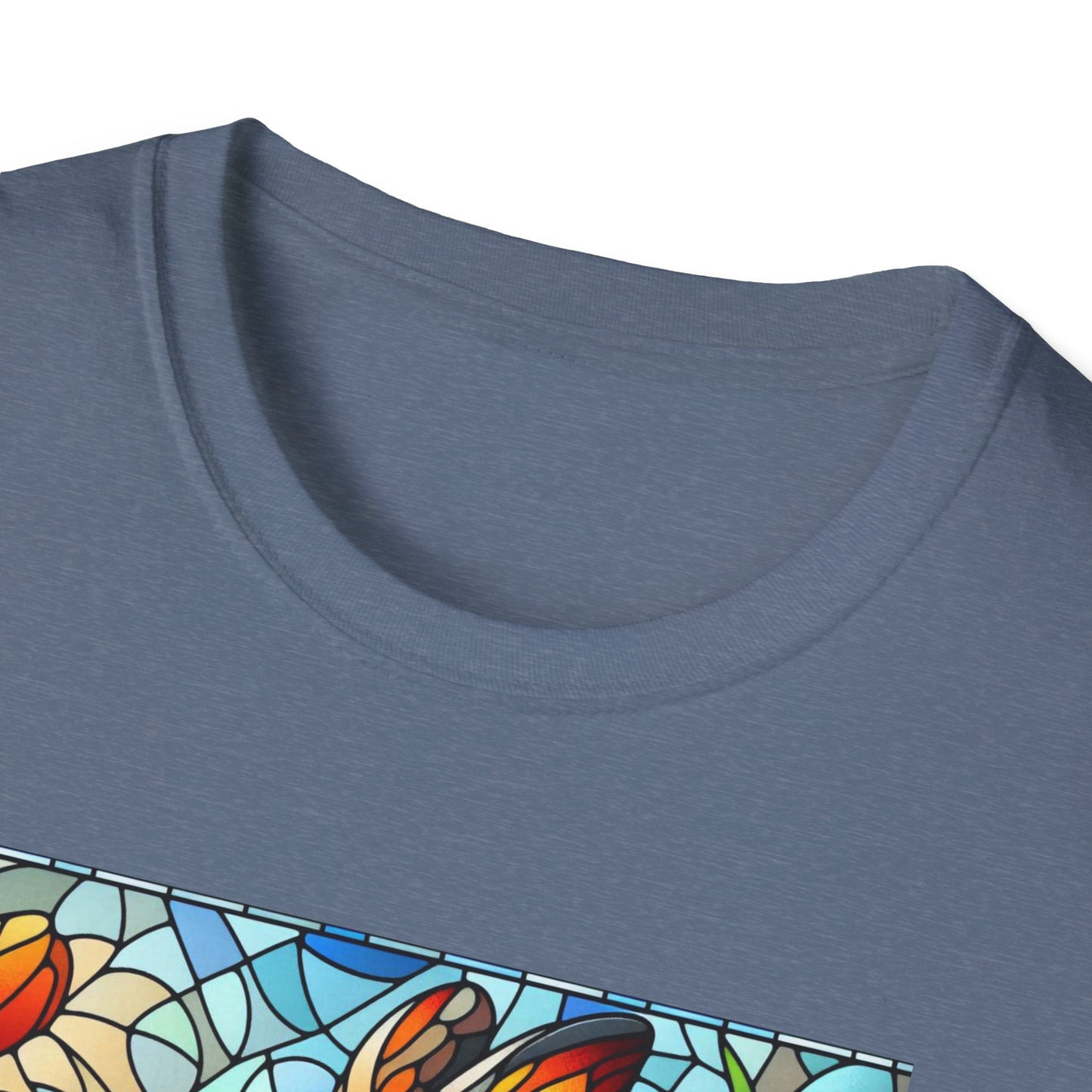 Dutch Rabbit Animal Stained Glass DesignUnisex Softstyle T-Shirt