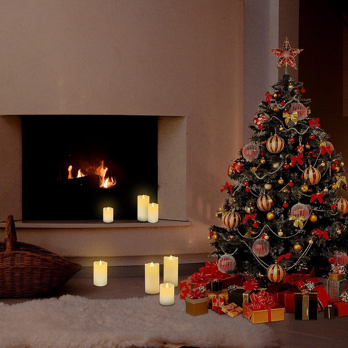 Indoor Flameless Candles, Battery Operated LED Flameless Candles with Remote Timer for Home/Wedding/Holiday Decor, Electric Candles Set of 3(D 2.95" X H 4"/5"/6")