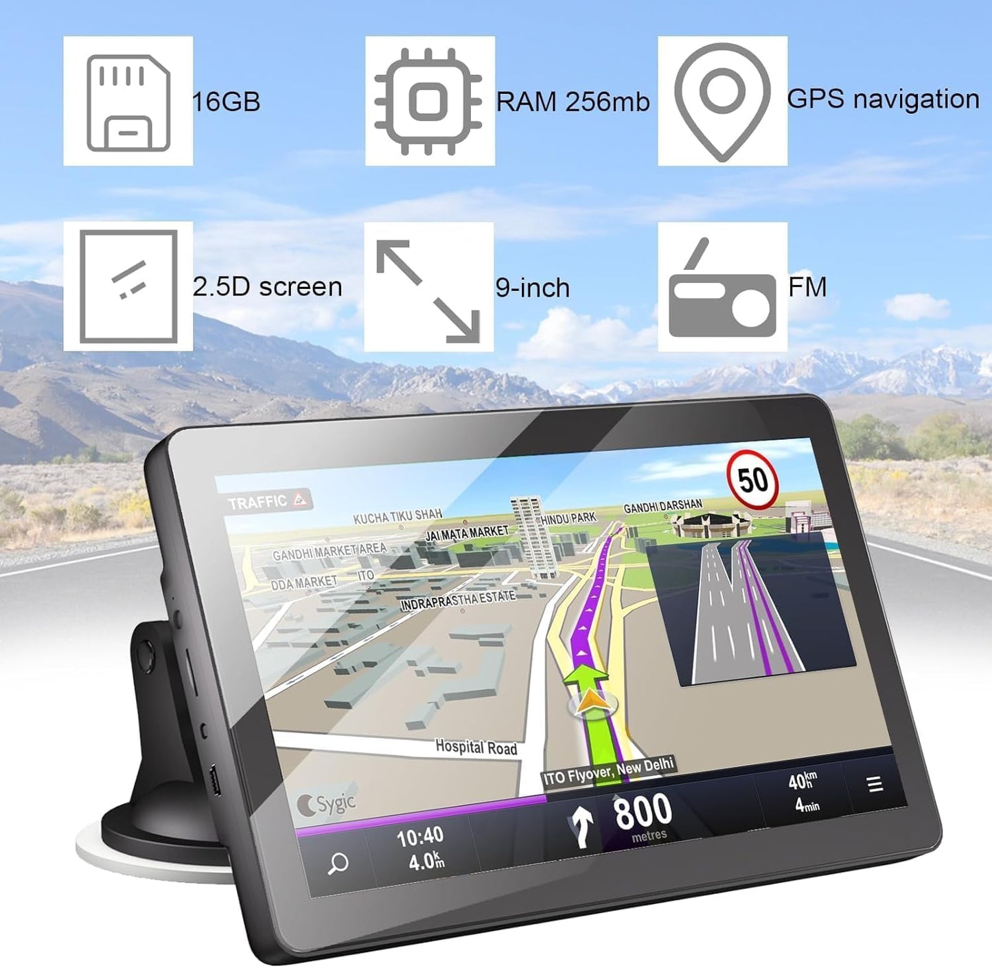 Upgrade GPS Navigation for Truck Car, Car GPS Navigation 2025 Maps, 9 Inch HD Touch Screen Vehicle GPS Navigation System，Free Lifetime Map Updates,Spoken Driver Alerts TRUCK DRIVER